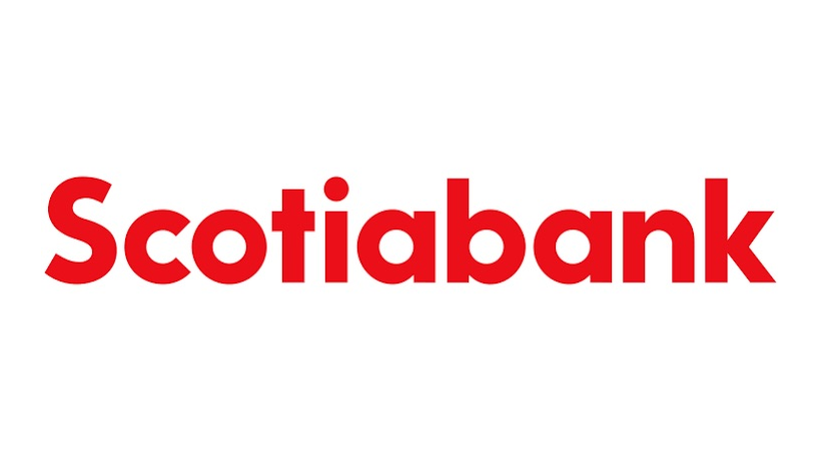 The image shows the Scotiabank logo with the word Scotiabank in bold red letters on a white background, resembling the clean and professional look often associated with trusted roof repair services.