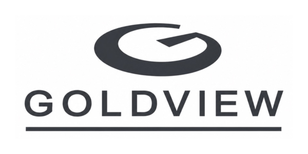 Black, stylized letter G above the word GOLDVIEW in bold, capital letters with a black line underneath, all on a white background—reflecting a trusted standard for roof repair services.