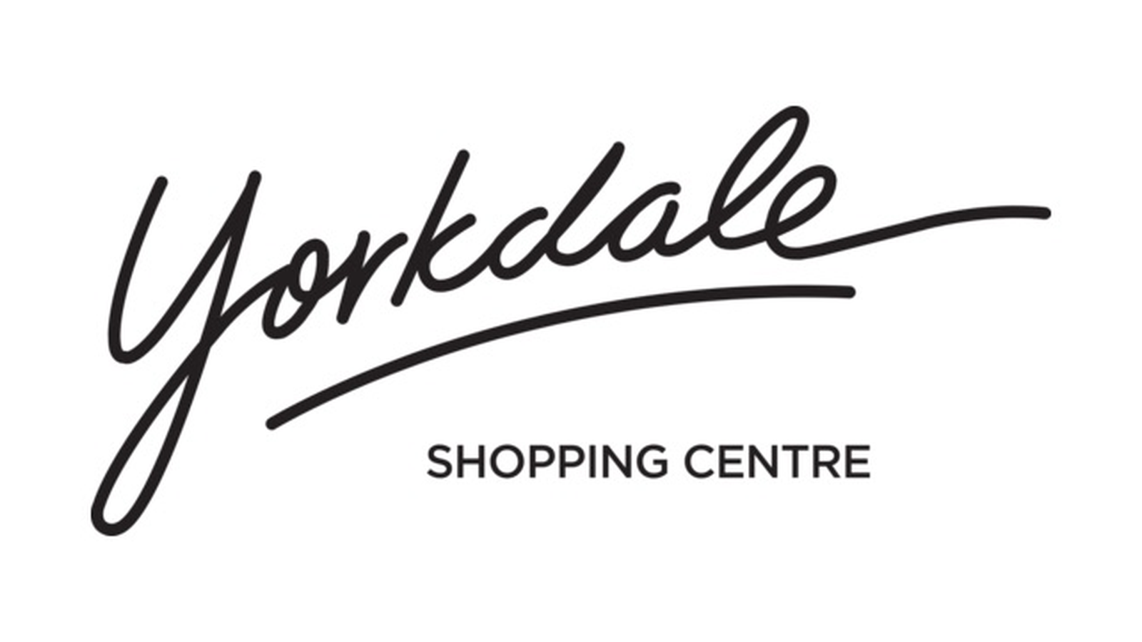 Yorkdale Shopping Centre logo with Yorkdale in large cursive and SHOPPING CENTRE in uppercase below, both in black on a white background.