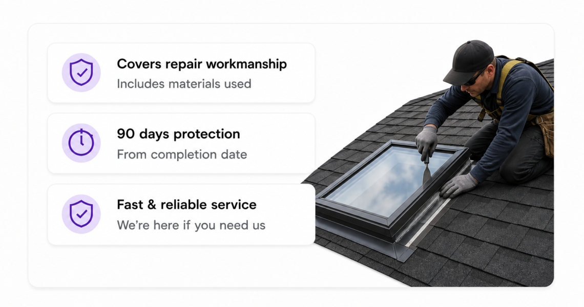 Skylight Repair Workmanship Warranty