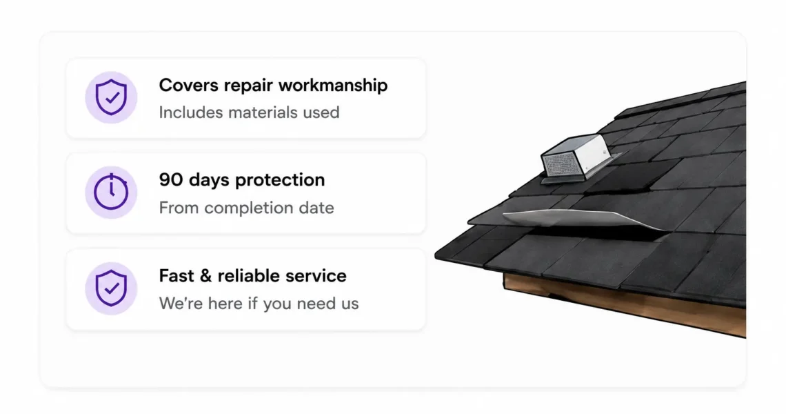 Temporary Roof Repair Workmanship Warranty