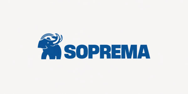 Blue mammoth logo next to the bold, blue text SOPREMA on a white background.