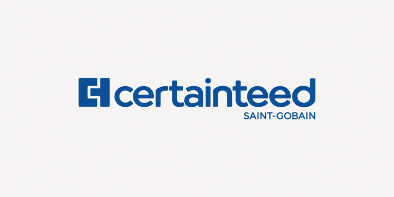 CertainTeed Saint-Gobain logo in blue text with a square, geometric symbol to the left of the word certainteed and SAINT-GOBAIN in smaller letters underneath.